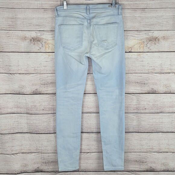 Citizens of Humanity Rocket High Rise Skinny Lightwash Distressed Denim Jeans - Picture 6 of 9